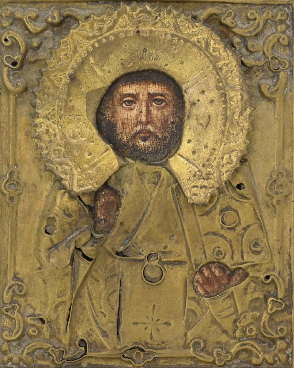 Icône russe représentant saint Nicolas - Russie, XVIIIe siècle-photo-3
